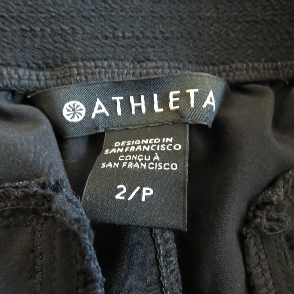 ATHLETA Brooklyn Heights High Rise Pleated Wide Leg Pant in Black - Size 2 P - Picture 12 of 13